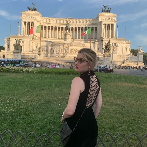 Vintage Black Cherry Velvet Dress - Picture 4 of 7